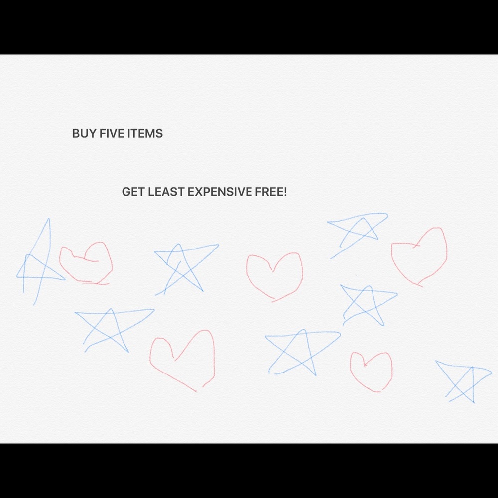 Buy Five Items Get Least Expensive Free !